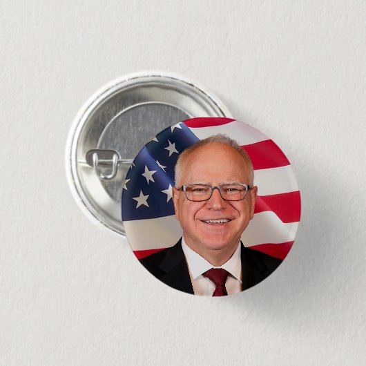 Tim Walz voor Amerika Ronde Button 3,2 Cm (Voorkant /achterkant)