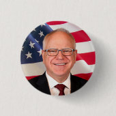 Tim Walz voor Amerika Ronde Button 3,2 Cm (Voorkant)