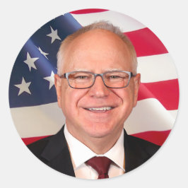 Tim Walz voor Amerika Ronde Sticker