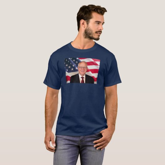 Tim Walz voor Amerika T-shirt (Voorkant volledig)