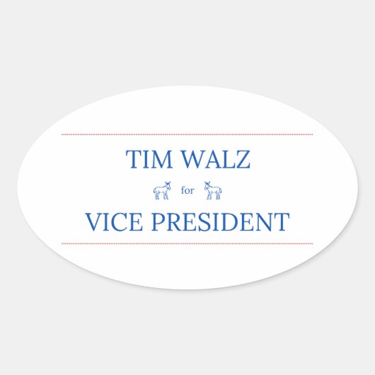 Tim Walz voor Vice President Sticker (Voorkant)