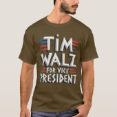 TIM WALZ VOOR VP MANNEN T-SHIRT (Voorkant)