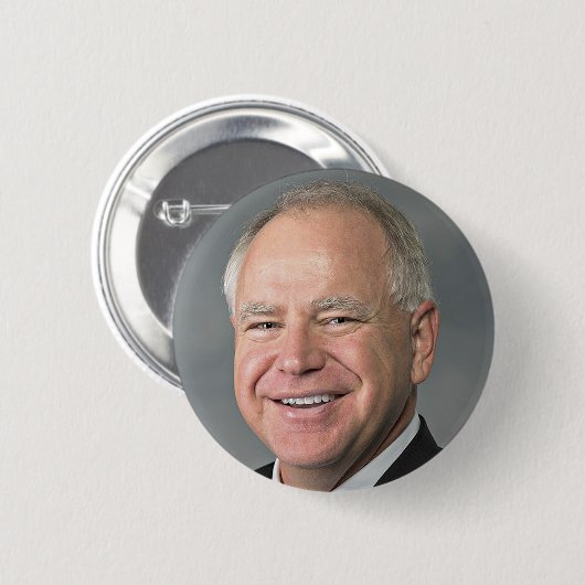 Tim Walz VP Ronde Button 5,7 Cm (Voorkant /achterkant)