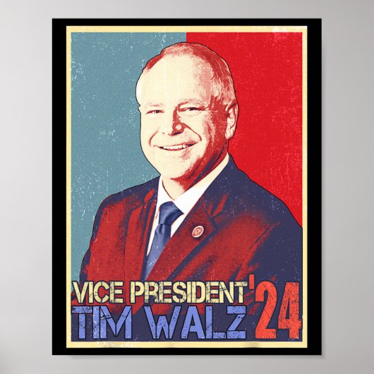 Tim Walz Waltz, vice-President van Harris 2024 Poster (Voorkant)