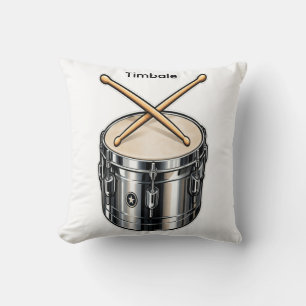 Timbale Drum & Gekruiste Stokken Percussie Muziek Kussen