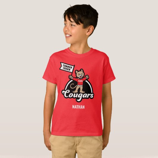 Timber Creek Elementary Cougar Mascotte T-shirt (Voorkant volledig)
