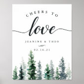 Timber Grove Cheers to Love Wedding Sign Poster (Voorkant)