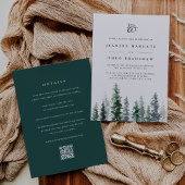 Timber Grove | Double-Sided Monogram Wedding Kaart