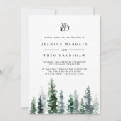 Timber Grove | Double-Sided Monogram Wedding Kaart (Voorkant)