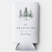 Timber Grove Evergreen Forest Wedding Favoriet Seltzer Blikjeskoeler (Voorkant)