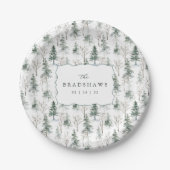 Timber Grove Evergreen Forest Wedding Papieren Bordje (Voorkant)