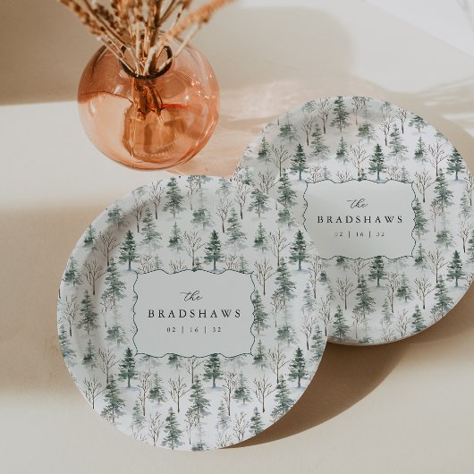 Timber Grove Evergreen Forest Wedding Papieren Bordje