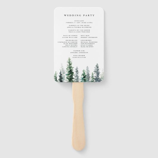 Timber Grove huwelijksprogramma Handwaaier (Achterkant)