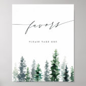Timber Grove | Pine Forest Favors Sign Poster (Voorkant)