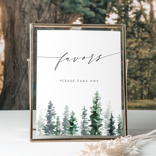 Timber Grove | Pine Forest Favors Sign Poster
