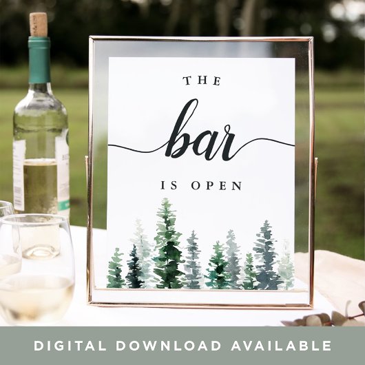 Timber Grove "The Bar is Open" Weddenschap Poster
