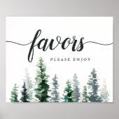 Timber Grove Wedding Favor Sign Poster (Voorkant)