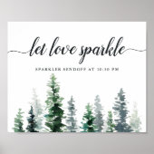 Timber Grove Wedding Sparkler Sendoff Sign Poster (Voorkant)