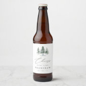 Timber Grove | Winter Evergreen Huwelijk Bier Etiket (Voorkant)