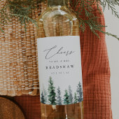 Timber Grove | Winter Evergreen Wedding Wijn Etiket