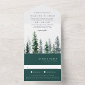 Timber Grove | Winter Waterverf Weddenschap All In One Uitnodiging (Binnen)