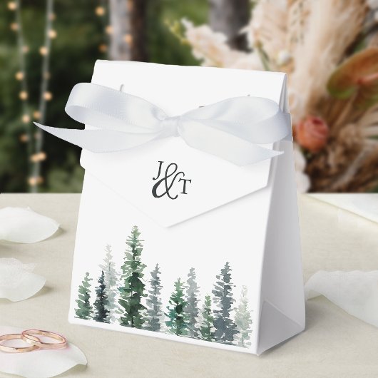 Timber Grove Winter Wedding Monogram Bedankdoosjes
