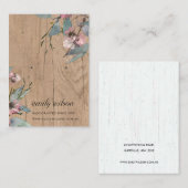 TIMBER PINK FLORAL EUCALYPTUS EARRING STUD DISPLAY VISITEKAARTJE (Voorkant / Achterkant)