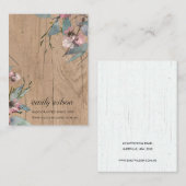 TIMBER PINK FLORAL EUCALYPTUS KETTING DISPLAY VISITEKAARTJE (Voorkant / Achterkant)