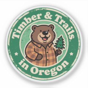 Timber & Trails_ Oregon Vintage Natuur Kunstwerk Sticker