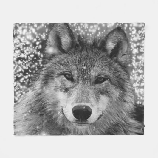 Timber Wolf Fleece Blanket Deken (Voorkant (Horizontaal))