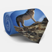 Timber Wolf in Montana - Big Sky Land Stropdas (Opgerold)