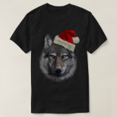 Timber Wolf in Santa Hat Elke dag is Kerstmis T-shirt (Design voorkant)