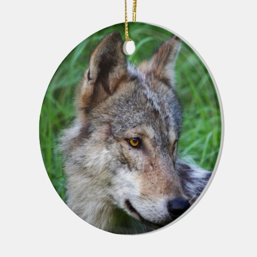 Timber Wolf Keramisch Ornament (Links)