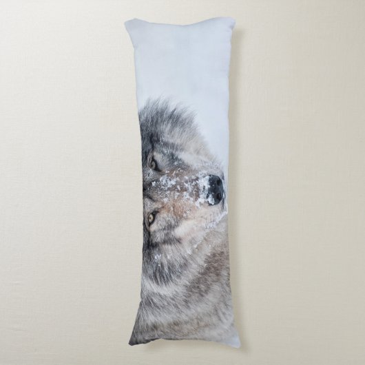 Timber Wolf Lichaamskussen (Voorkant Verticaal)