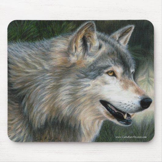Timber Wolf mousepad Muismat (Voorkant)