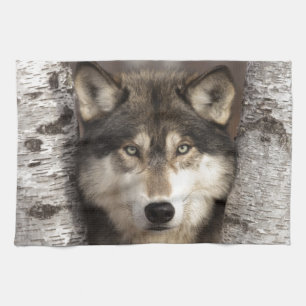 Timber wolf van Jim Zuckerman Theedoek