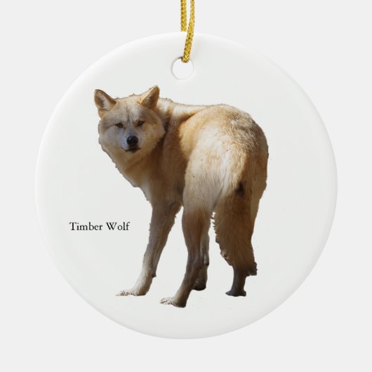 Timber Wolf-versiering Keramisch Ornament (Voorkant)