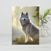 Timber Wolf Wildlife Portrait Card Kaart (Staand voorkant)