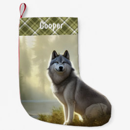 Timber Wolf Wildlife Portret Aangepast Kleine Kerstsok