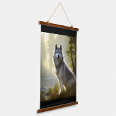 Timber Wolf Wildlife Portret Hangend Wandkleed (Gebogen)