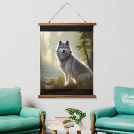 Timber Wolf Wildlife Portret Hangend Wandkleed