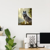 Timber Wolf Wildlife Portret Poster (Thuiskantoor)