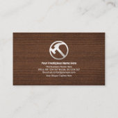 Timber Wood Creative Silver Gold Handyman Hammer Visitekaartje (Achterkant)