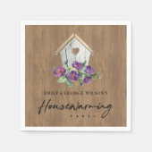 TIMBER WOOD FLORAL BIRD HUUSE HOUSEWARMING Party Servet (Voorkant)
