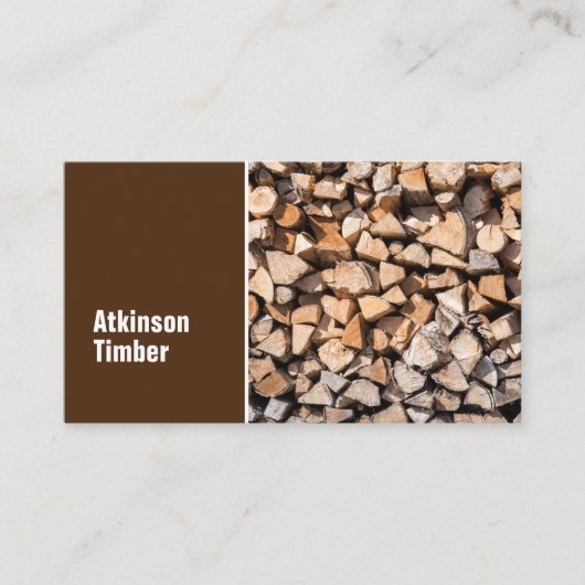 Timber Yard Firewood Brown Minimal Visitekaartje (Voorkant)