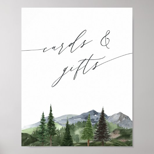 Timberline Forest Mountain Kaarten en geschenken t Poster (Voorkant)
