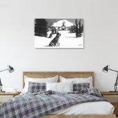 Timberline Lodge en "Lady" de eigenaar Canvas Afdruk (Insitu (Slaapkamer))