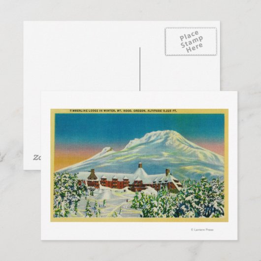 Timberline Lodge in de winter te Mt Hood Briefkaart (Voorkant / Achterkant)