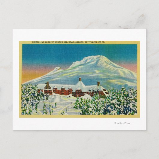 Timberline Lodge in de winter te Mt Hood Briefkaart (Voorkant)