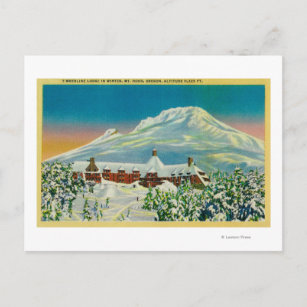 Timberline Lodge in de winter te Mt Hood Briefkaart